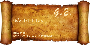 Göbl Elek névjegykártya